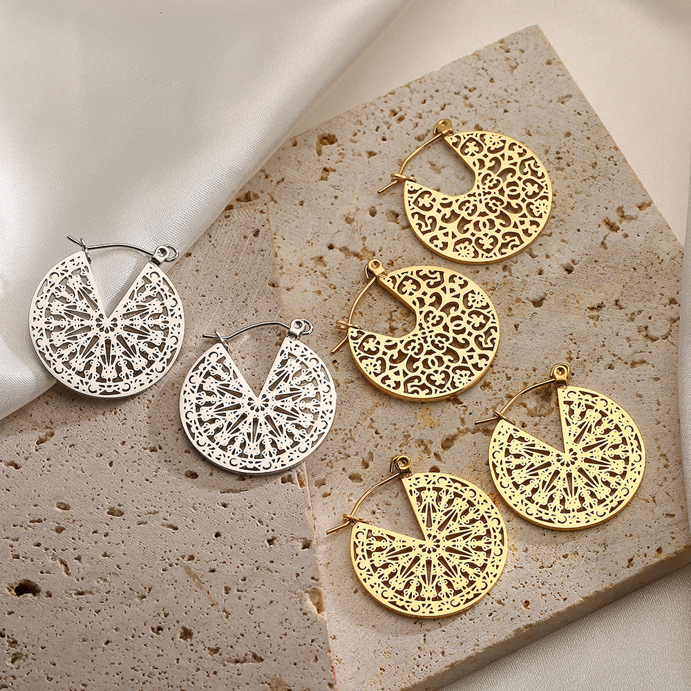 Pendientes al por mayor de acero de titanio boho